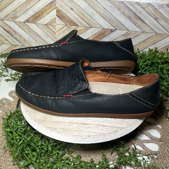 OLUKAI Nohea Nubuck 7.5 Slip On Loafers Leather Comfy Minimalist Earthy‎ Travel - Picture 5 of 7